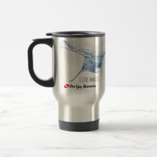 Manta ray silhouet frosted glas koffie mok