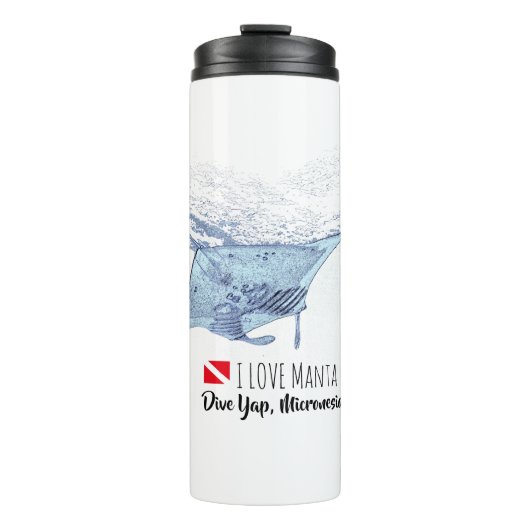 Manta ray silhouet frosted glas koffie mok (Voorkant)