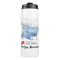 Manta ray silhouet frosted glas koffie mok