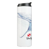 Manta ray silhouet frosted glas koffie mok (Gedraaid links)