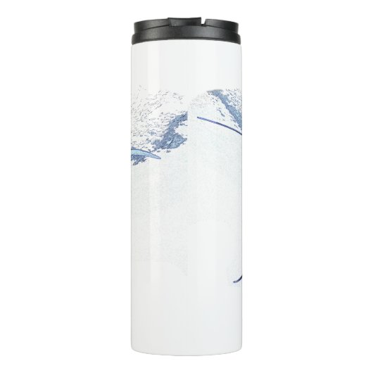 Manta ray silhouet frosted glas koffie mok (Achterkant)