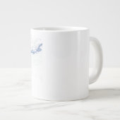 Manta ray silhouet frosted glas koffie mok (Voorkant rechts)
