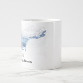 Manta ray silhouet frosted glas koffie mok (Voorkant)