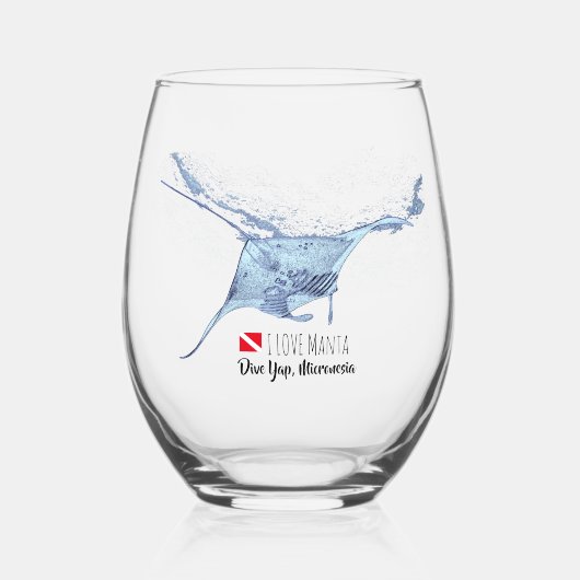 Manta ray silhouet frosted glas koffie mok (Voorkant)