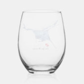 Manta ray silhouet frosted glas koffie mok (Achterkant)