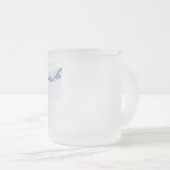 Manta ray silhouet frosted glas koffie mok (Voorkant rechts)