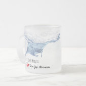 Manta ray silhouet frosted glas koffie mok (Voorkant links)
