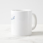 Manta ray silhouet frosted glas koffie mok (Voorkant rechts)