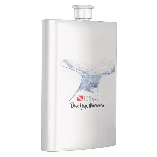 Manta ray silhouet frosted glas koffie mok flacon (Rechts)