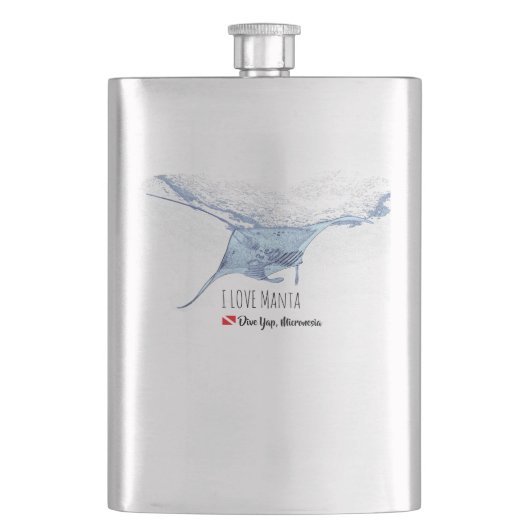 Manta ray silhouet frosted glas koffie mok flacon (Voorkant)