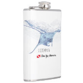 Manta ray silhouet frosted glas koffie mok heupfles (Rechts)