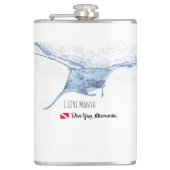 Manta ray silhouet frosted glas koffie mok heupfles (Voorkant)