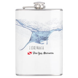 Manta ray silhouet frosted glas koffie mok heupfles