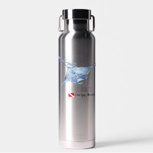 Manta ray silhouet frosted glas koffie mok waterfles