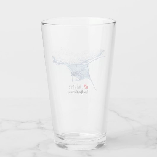 Manta ray silhouet glas (Achterkant)