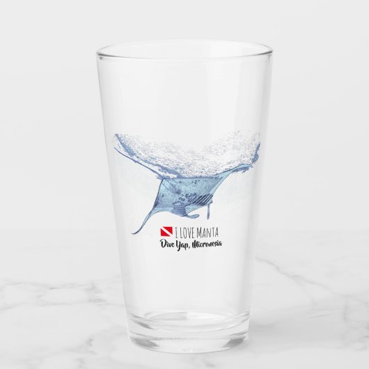 Manta ray silhouet glas (Voorkant)