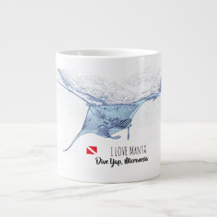 Manta ray silhouet grote koffiekop