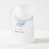 Manta ray silhouet matglas bierpul (Voorkant links)