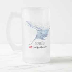 Manta ray silhouet matglas bierpul