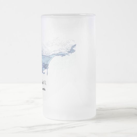 Manta ray silhouet matglas bierpul (Center)