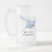 Manta ray silhouet matglas bierpul (Links)