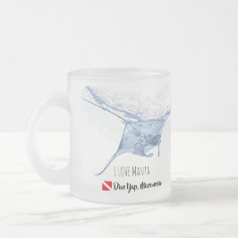 Manta ray silhouet matglas koffiemok