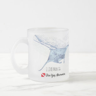 Manta ray silhouet matglas koffiemok