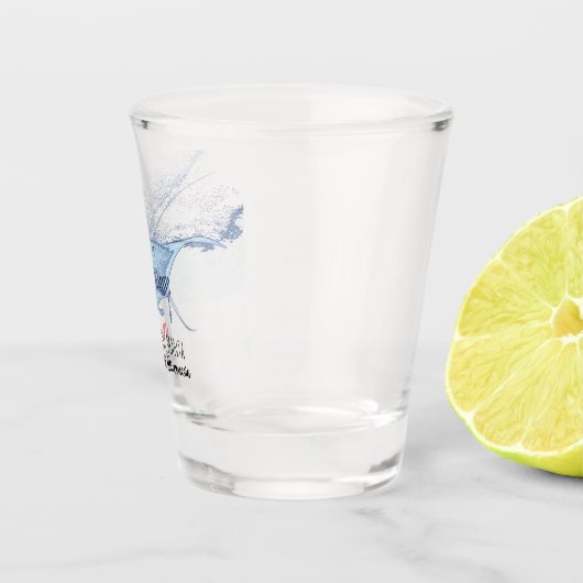 Manta ray silhouet shot glas (Rechts)