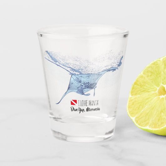 Manta ray silhouet shot glas (Voorkant)
