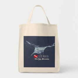 Manta ray silhouet tote bag