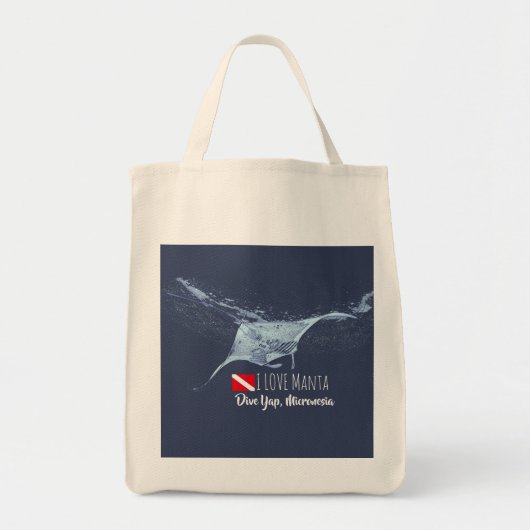 Manta ray silhouet tote bag (Voorkant)