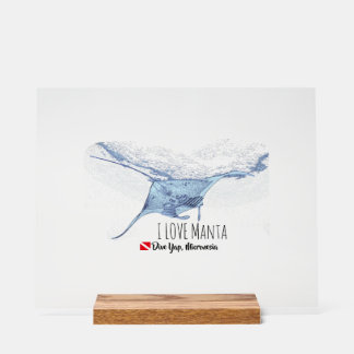 Manta Ray Silhouette Acryl Bord
