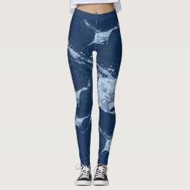 Manta ray silhouette leggings
