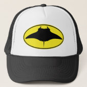 Manta Ray Silhouette Logo Trucker Pet (Voorkant)