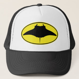 Manta Ray Silhouette Logo Trucker Pet