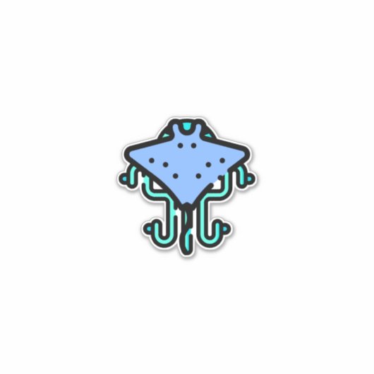 Manta ray sticker (Voorkant)