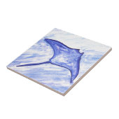 Manta Ray Sting Vis Waterverf Tropische Oceaan Tegeltje (Zijkant)