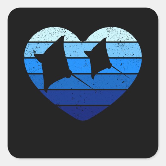  Manta Ray Vierkante Sticker (Voorkant)