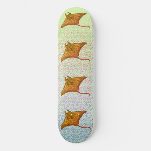 Manta Ray Vlammen aangepaste naam Skateboard (Voorkant)