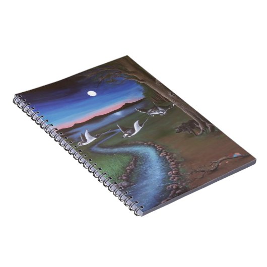 Manta ray vliegend door het notitieboek van het la (Rechterzijde)