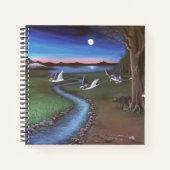 Manta ray vliegend door landschap Spiral notebook Notitieboek (Voorkant)