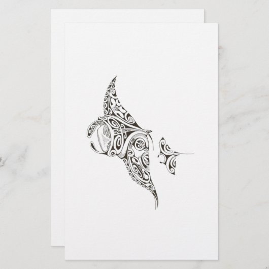 manta-rays met dubbele rays briefpapier (Voorkant / Achterkant)