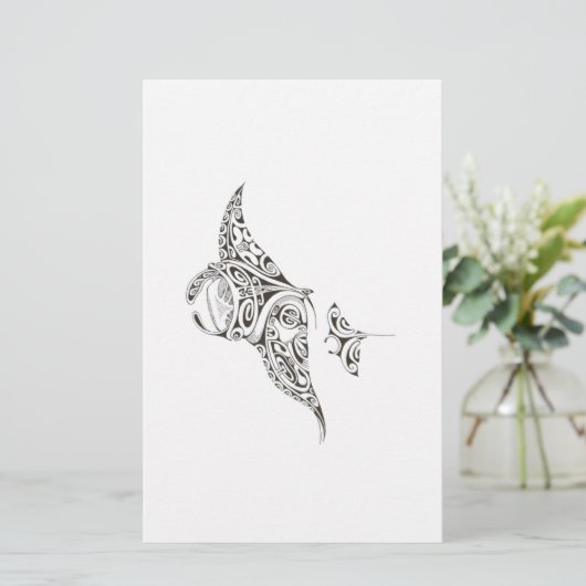 manta-rays met dubbele rays briefpapier (Staand voorkant)