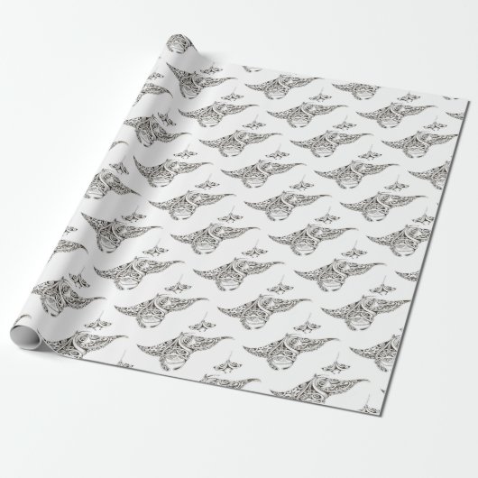 manta-rays met dubbele rays cadeaupapier (Uitgerold)