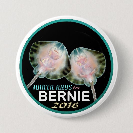 Manta Rays voor Bernie Ronde Button 7,6 Cm (Voorkant)
