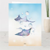 Manta roggen onderwater verjaardag Vouwbare Wenska Kaart (Achterkant)