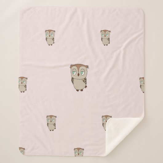 Manta Sherpa con diseño de lechuza. Deken (Voorkant)