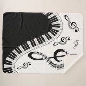 Manta sherpa con piano y notas musicales sherpa deken (Voorkant (horizontaal))
