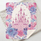 Manta Sherpa Enchanting Floral Blanket with Castle Sherpa Deken