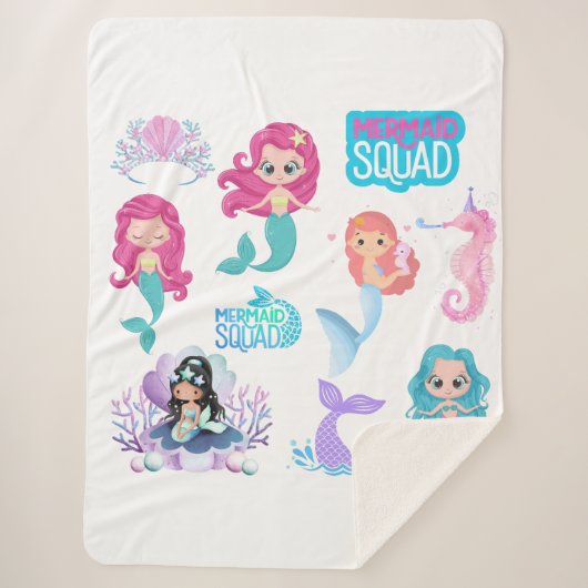 Manta sherpa infantil sirena deken (Voorkant)